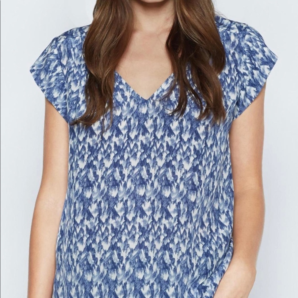 Joie Faela Silk‎ blue printed Blouse top